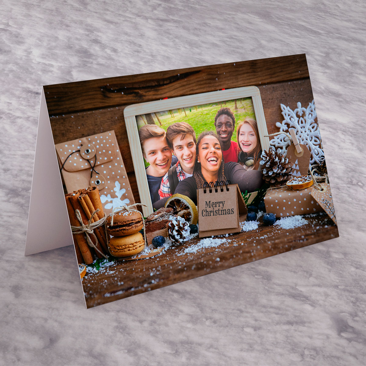 Photo Upload Christmas Card - Items Frame