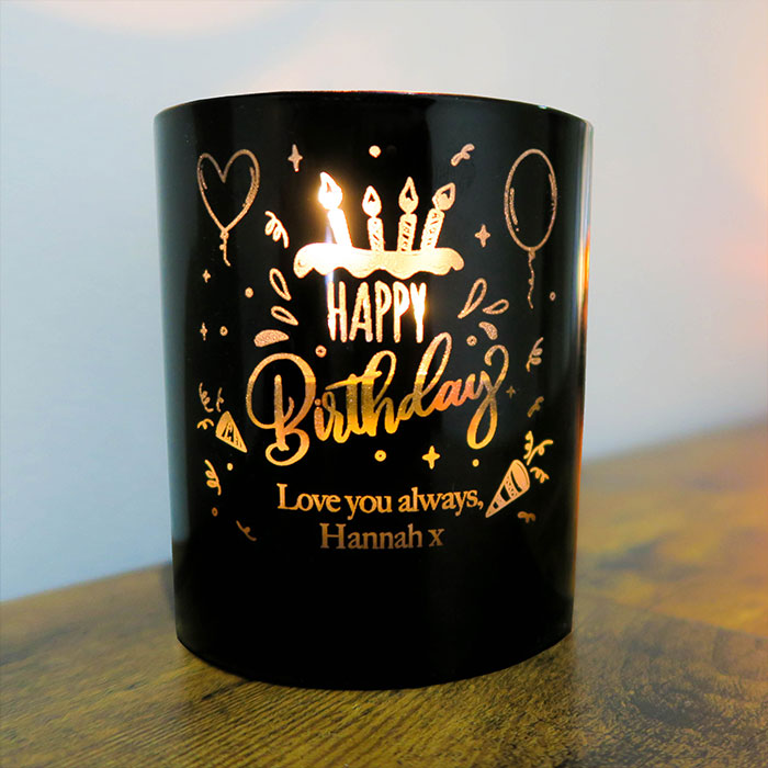 Personalised Scented Glow Candle - Birthday