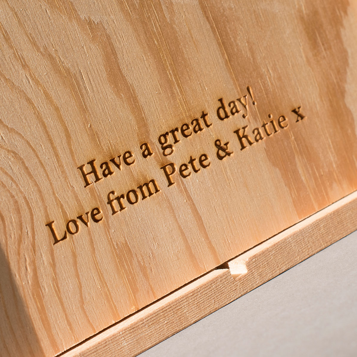 Personalised Two Bottle Sliding Wooden Wine Box - Mr and Mrs