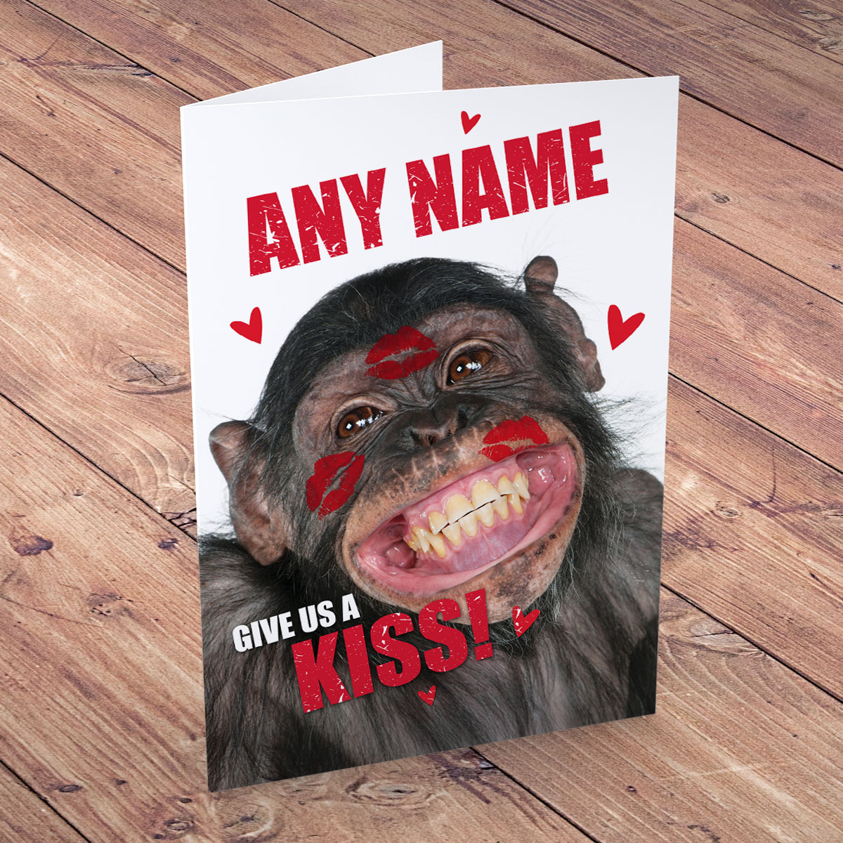 Personalised Valentine's Card - Give Us A Kiss