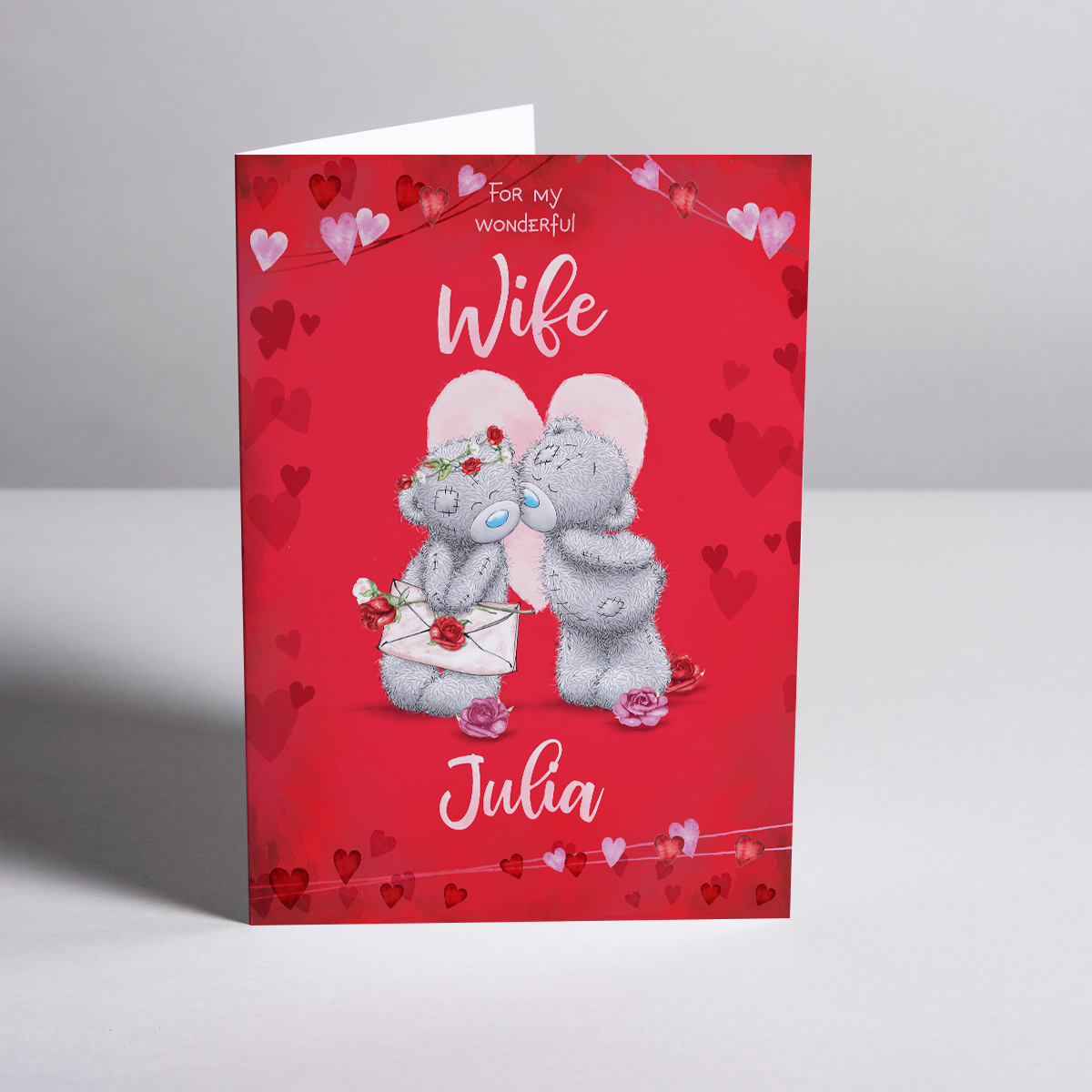 Personalised Me to You Card - Kiss Red