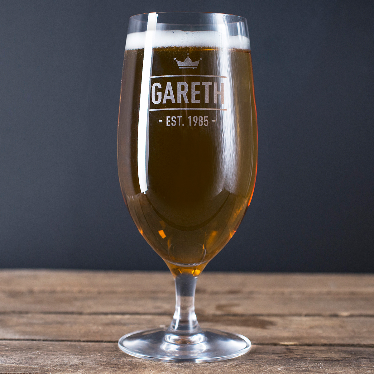 Personalised Cabernet Stem Beer Glass - Crown