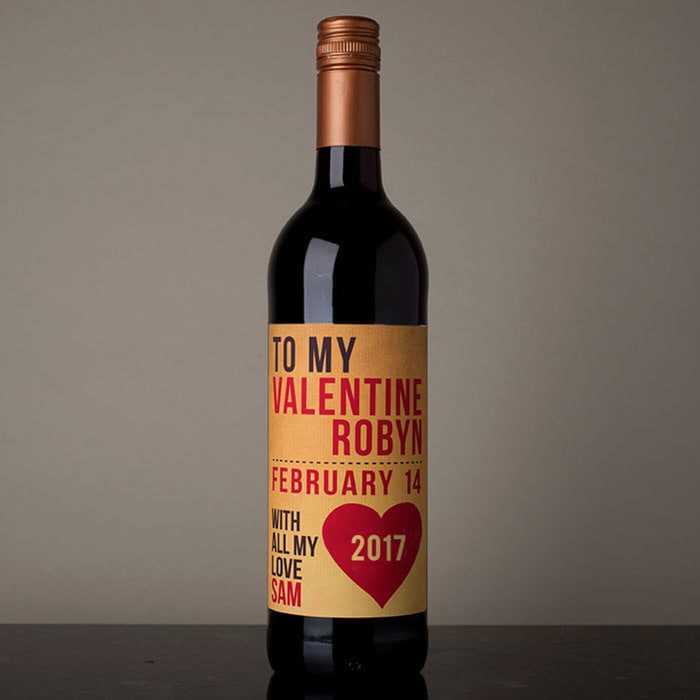 Personalised Wine - To My Valentine Names & Date