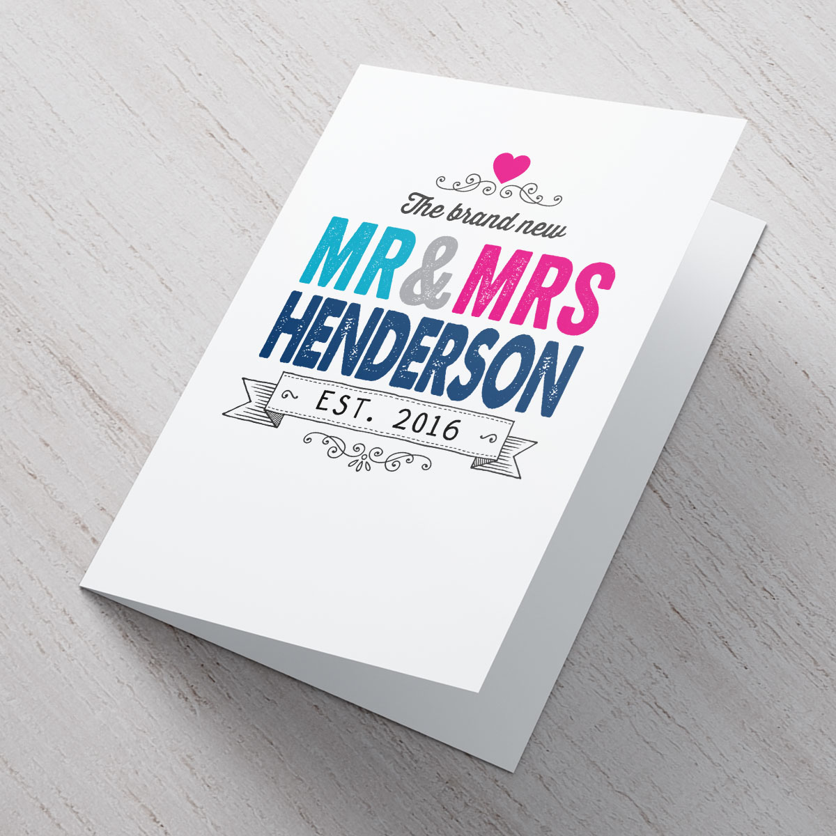Personalised Card -  The Brand New Mr & Mrs