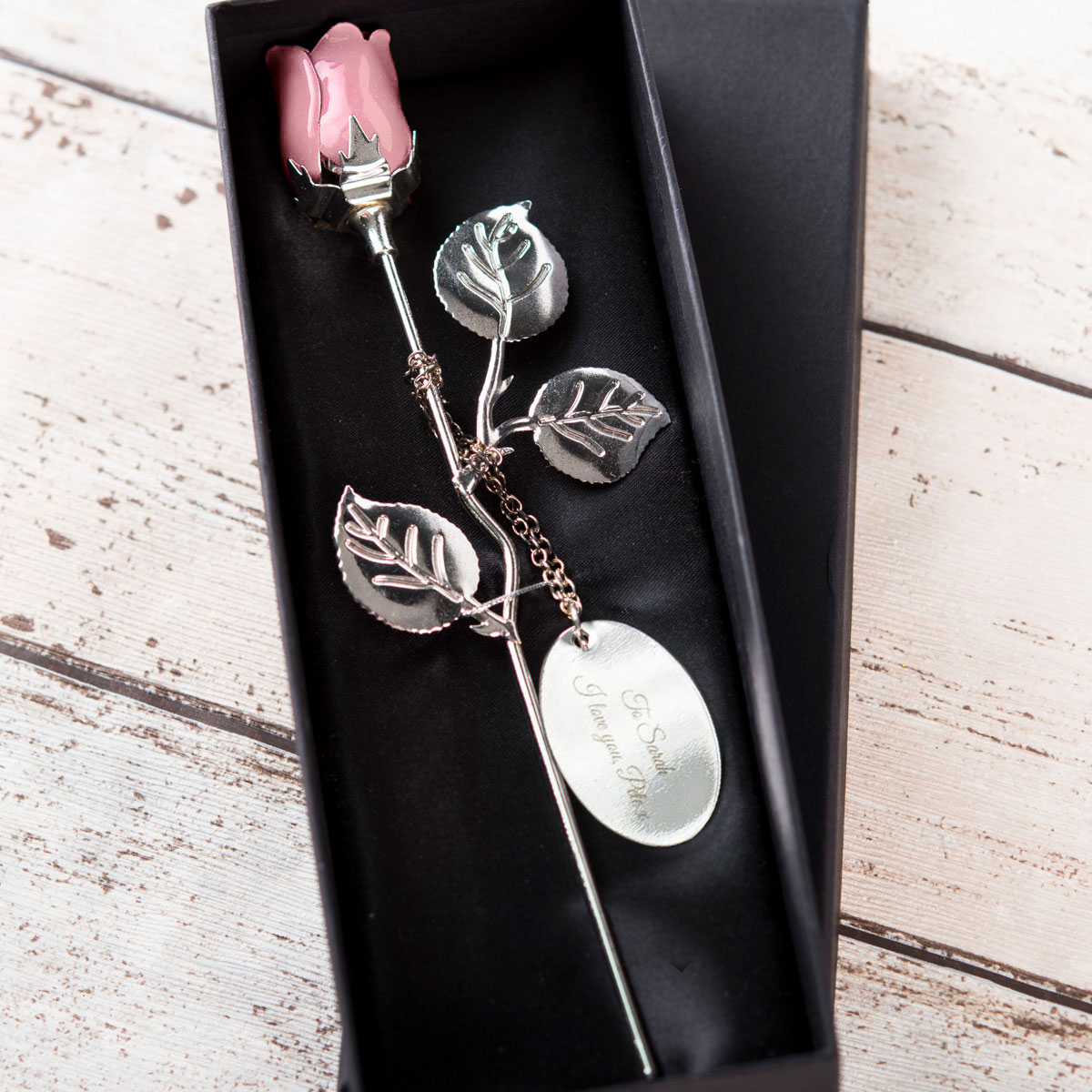 Personalised Silver-Plated Rose