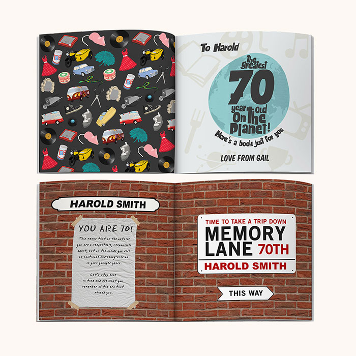Personalised Book - Memory Lane 70th Birthday